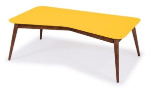 Mesa Centro Holly Acabamento Cacau e Amarelo - 18034 - Sun House