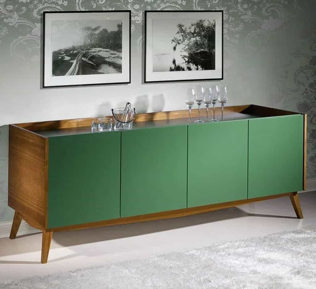 Buffet Novita Amendoa com Branco - Sugestão para Pantone Pantone Classic Green