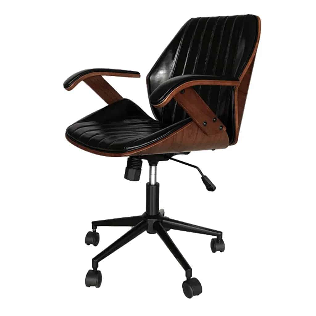 cadeira de escritório preta com marrom
